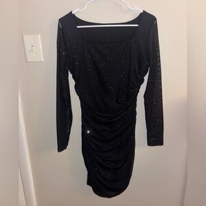Elegant Black Long Sleeve Dress